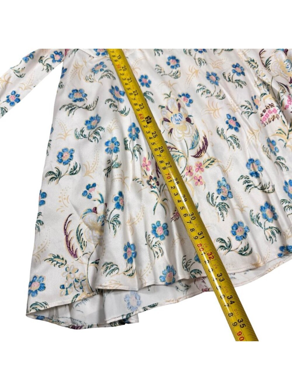 DOEN Dianne Silk Floral Babydoll Dress Sz M Cream Flirty Coquette Mini - Picture 16 of 16